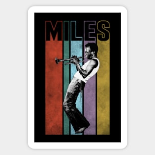 Miles Davis Retro Vintage Stripes Sticker